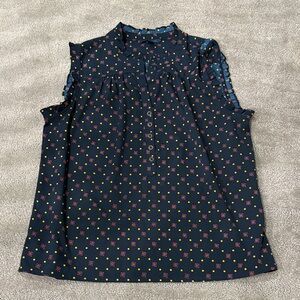 Tommy Hilfiger Navy Floral Sleeveless Top size L